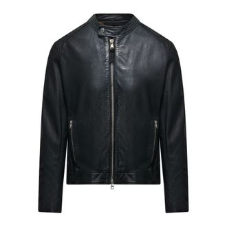Bomboogie Leather Jackets, male, Black, Size: 2XL Roy Leather Jacket
