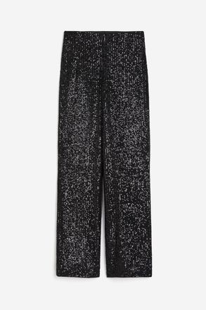 H&M Paillettenhose - Schwarz