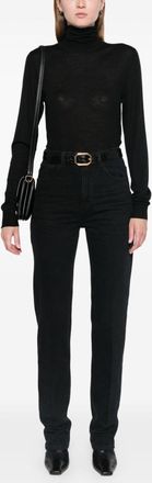 Saint Laurent Womens Straight Jeans - Black Cotton - Size 28 (Waist)