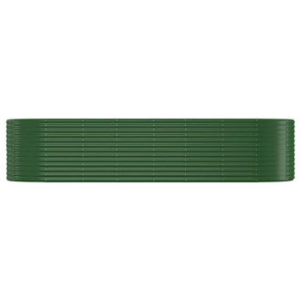 Berkfield Home Garden Raised Bed Powder-coated Steel 322x100x68 cm Green | Size: 322 x 100 x 68 cm