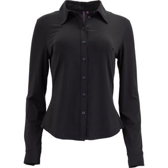 Lords of Harlech Stephanie Stretch Knit Shirt in Black at Nordstrom, Size Xx-Large