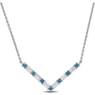 Delmar Blue Topaz & White Topaz Chain Necklace at Nordstrom Rack