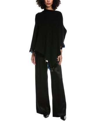 La Fiorentina Sequin Border Poncho