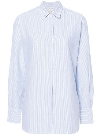 Golden Goose Oxford striped shirt - women - Cotton - L - Blue