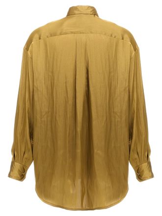 Nude Satin Shirt - Gold