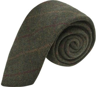 King & Priory Heritage Check Moss Green Tie