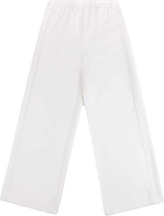 Fay Regular Fit Jersey Broek - Dames - Wijde Broeken - Wit - M - Broeken