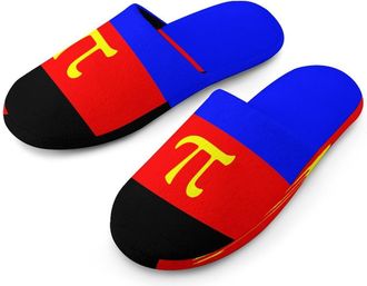 Generic Polyamory Flag Mens Cozy Memory Foam Slippers Warm Cotton House Shoes Comfy Slipper for Indoor Outdoor