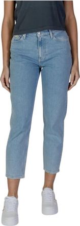 Calvin Klein Jeans Reguliere damesjeans lente/zomer collectie - Dames - Cropped Jeans - Blauw - W32 L28 - Katoen - Jeans