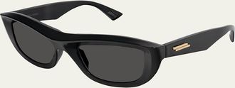 Bottega Veneta Ribbon Plastic Cat-Eye Sunglasses