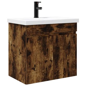 vidaXL M&oacute;dulo De Ba&ntilde;o Con Grifer&iacute;a Roble Ahumado 61 X 40 X 74,5 Cm Vidaxl