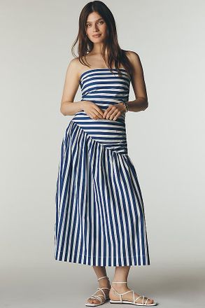 S/W/F Petite 100% Cotton Strapless Midi Dress