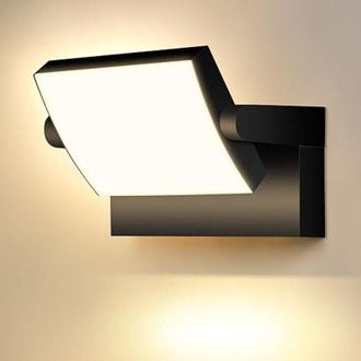 OEM Aplique Led De Exterior Negro Con Panel Led Giratorio De 350&deg;, Luz Blanca C&aacute;lida De 3000 K, Resistente Al Agua Ip65 [clase Energ&eacute;tica F] - Crezuo