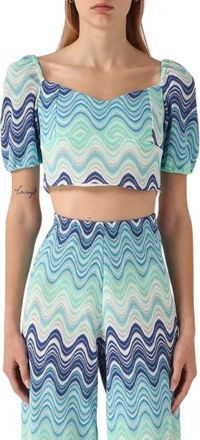 MC2 Saint Barth Stijlvolle Top Delia - Dames - Blouses - Blauw - L - Katoen - Overhemden