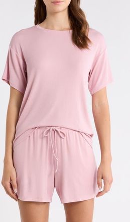 Nordstrom Moonlight Eco Easy Rib Short Pajamas in Pink Zephyr at Nordstrom, Size X-Small