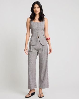 Onia Peplum Vest in Brown/white at Nordstrom, Size 10