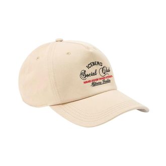 Iceberg Cotton Gabardine Baseball Cap - Heren - Petten - Beige - ONE Size - Katoen - Accessoires