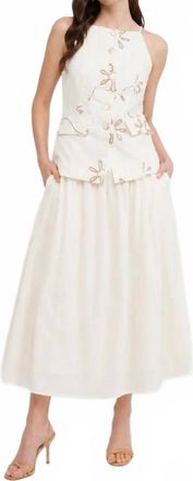 ZOE AND CLAIRE Zinnia Twofer Maxi Dress In White