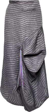 Emporio Armani textured draped skirt - Grey
