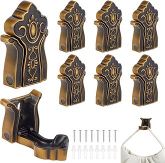 OEM 8 Ganchos De Pared Plegables Vintage, Ganchos Decorativos Plegables Para Abrigos En Aluminio Resistente Con Tornillos, Ganchos De Pared Que Ahorran Es