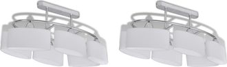 vidaXL Vidaxl - L&aacute;mparas De Techo 2 Uds Con Pantalla De Cristal Elipsoidal E14