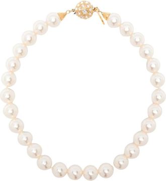 Alessandra Rich Parelsieraad met Kristalversiering - Dames - Kettingen - Wit - ONE Size - Accessoires