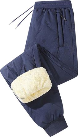 Generic Waterproof Trousers Womens Winter Warm Fleece Lined Overtrousers Comfy Soft Thicken Wool Thermal Lounge Pants Plus Size Work Trousers Hiking Outdoor J