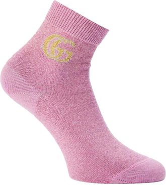 Gucci Ondergoed, Dames, Roze, M, Kasjmier, GG Monogram Kasjmier Enkelsokken