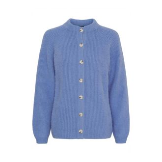 BTF-CPH Cardigans, female, Blue, Size: L Cashmere & Raccoon-Blend Cardigan