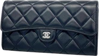 Chanel Pre-owned Wallets, female, Black, Size: ONE SIZE Pre-owned Vintage Long Wallet (bi-fold)