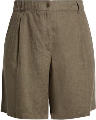 Eileen Fisher Organic Linen Walking Shorts in Walnut at Nordstrom, Size 1X