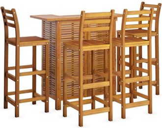 vidaXL Juego Muebles De Bar Para Jard&iacute;n 5 Pzas Madera Maciza De Acacia Vidaxl