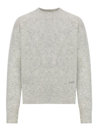 Ami Textured Knit Sweater With Classic Crew Neckline