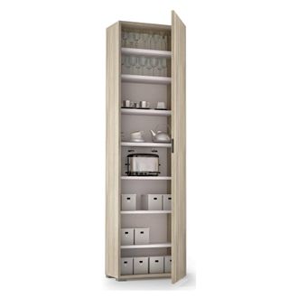 Dmora Dmora Armario Multiusos Fiordaliso, Mueble Lineal Con 1 Puerta Y 7 Baldas, Columna De Entrada O Ba&ntilde;o, Zapatero Moderno, 100% Made In Italy, Cm 50x30h1
