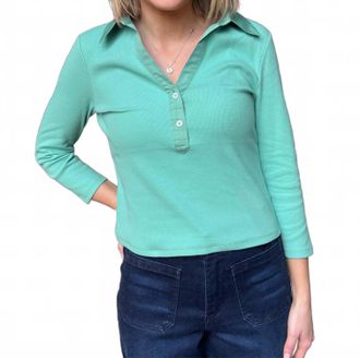 Tyler B&ouml;e Poppy Ribbed Polo In Creme D Menthe