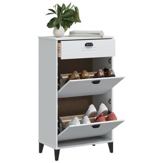 vidaXL Mueble Zapatero Viken Madera De Ingenier&iacute;a Blanco Vidaxl