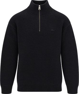 Lacoste Lightning Chine Textured Wool-Blend Half-Zip Sweater