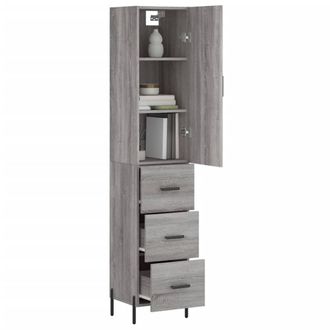 Berkfield Home Highboard Grey Sonoma 34.5x34x180 cm Engineered Wood