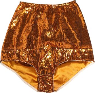 Dolce & Gabbana Womens Orange Sequin Nylon High Waist Girdle Underwear Clothing
