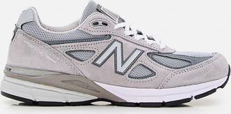 New Balance 990 Grey Leather And Mesh Sneakers
