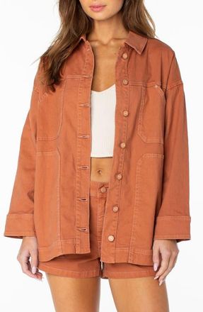 Roxy Lost Treasure Cotton & Linen Jacket in Chutney at Nordstrom, Size Small