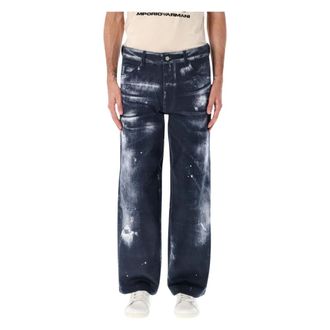 Emporio Armani Heren, Jeans, Blauw, Maat: W33 Katoen