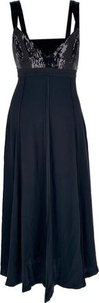 Jason Wu GREY Sequin Bustier Bodice Midi Dress in Black Viscose