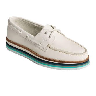 Sperry Top-Sider Womens Authentic Original Stacked Boat Shoe In White