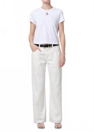 Citizens Of Humanity Eyelet Lindz Straight Jeans In Blanc