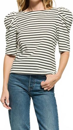 Nation Ltd Emery Boat Neck Top In Cross Walk Stripe