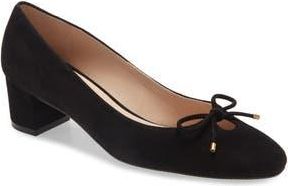 Stuart Weitzman Gabby Bow Pump in Black Suede at Nordstrom Rack, Size 8