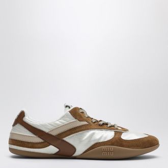 Miu Miu Gymnasium sneakers Talc/Cinnamon in technical fabric and suede