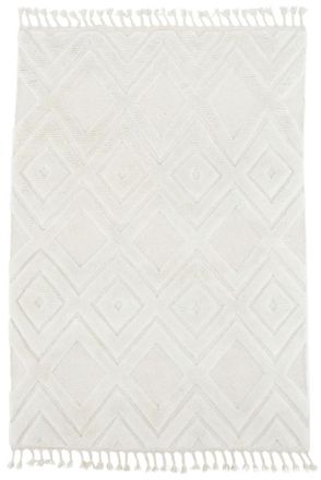 VE DESIGN Design Teppich Dahlia aus Wolle, Ecru