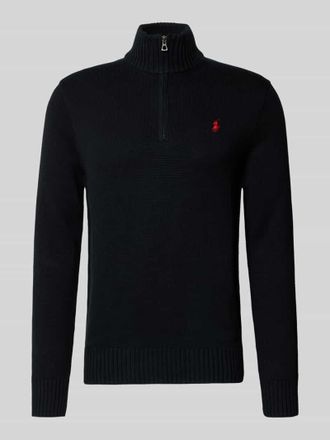 Polo Ralph Lauren Regular Fit Troyer mit gerippten Abschl&uuml;ssen in Black, Gr&ouml;&szlig;e XXL